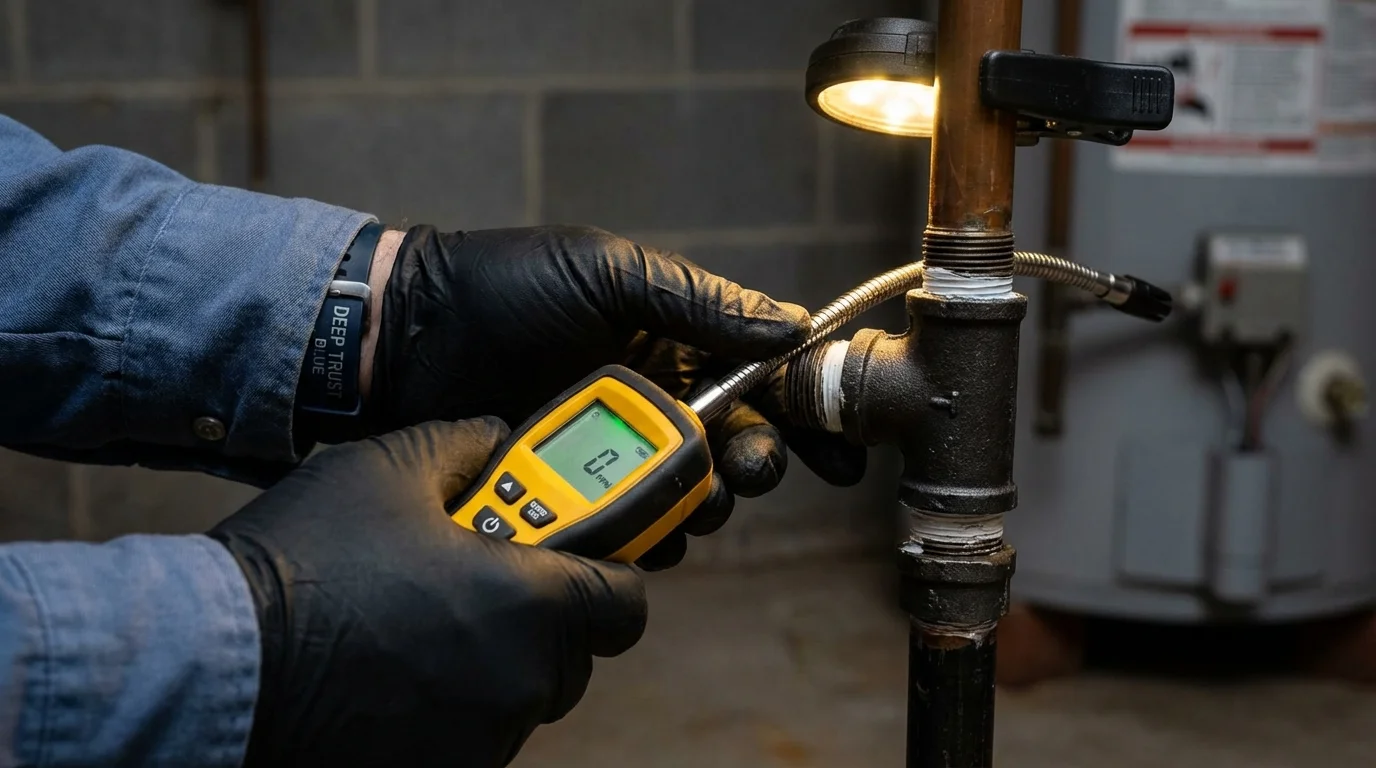 Gas leak detection with electronic sniffer by Johns Plumbing LLC in Centre Hall